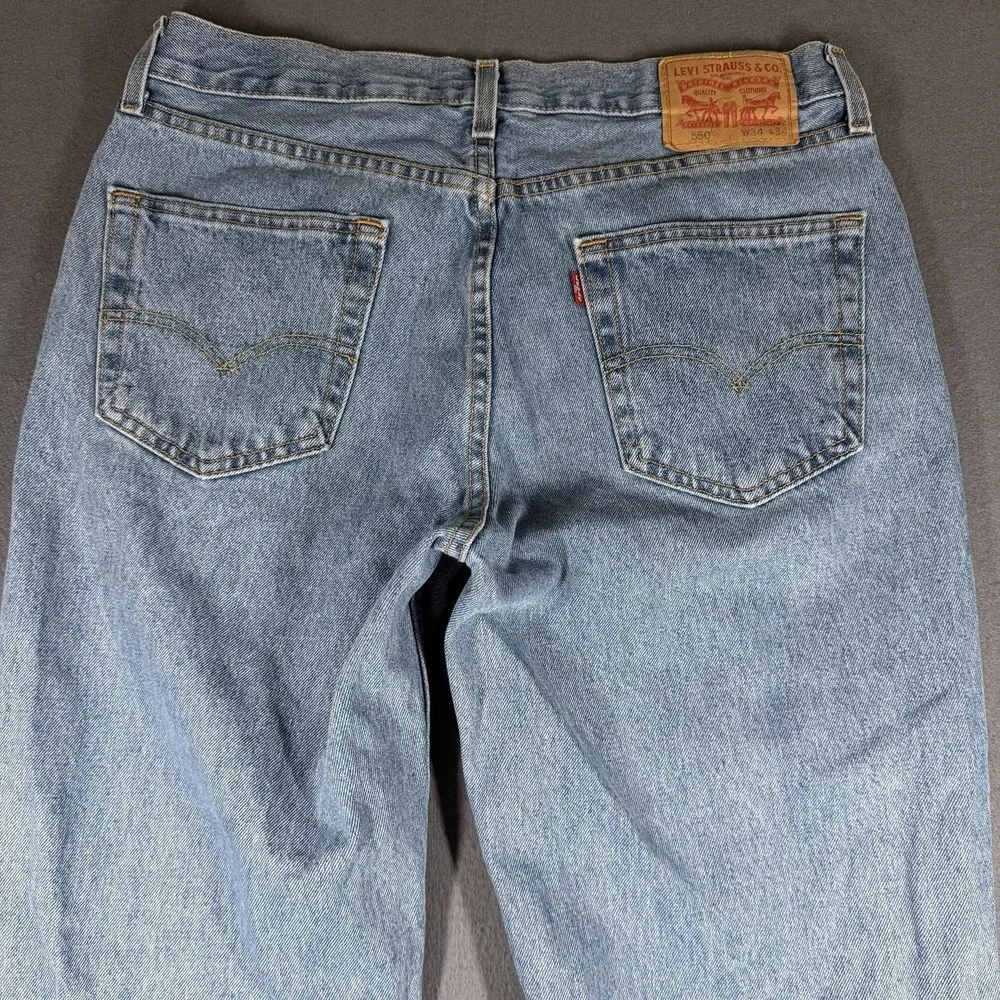 Levis‎ 550 Jeans Mens 34x34 Blue Relaxed Tapered Leg Denim Grunge Dadcore Skater